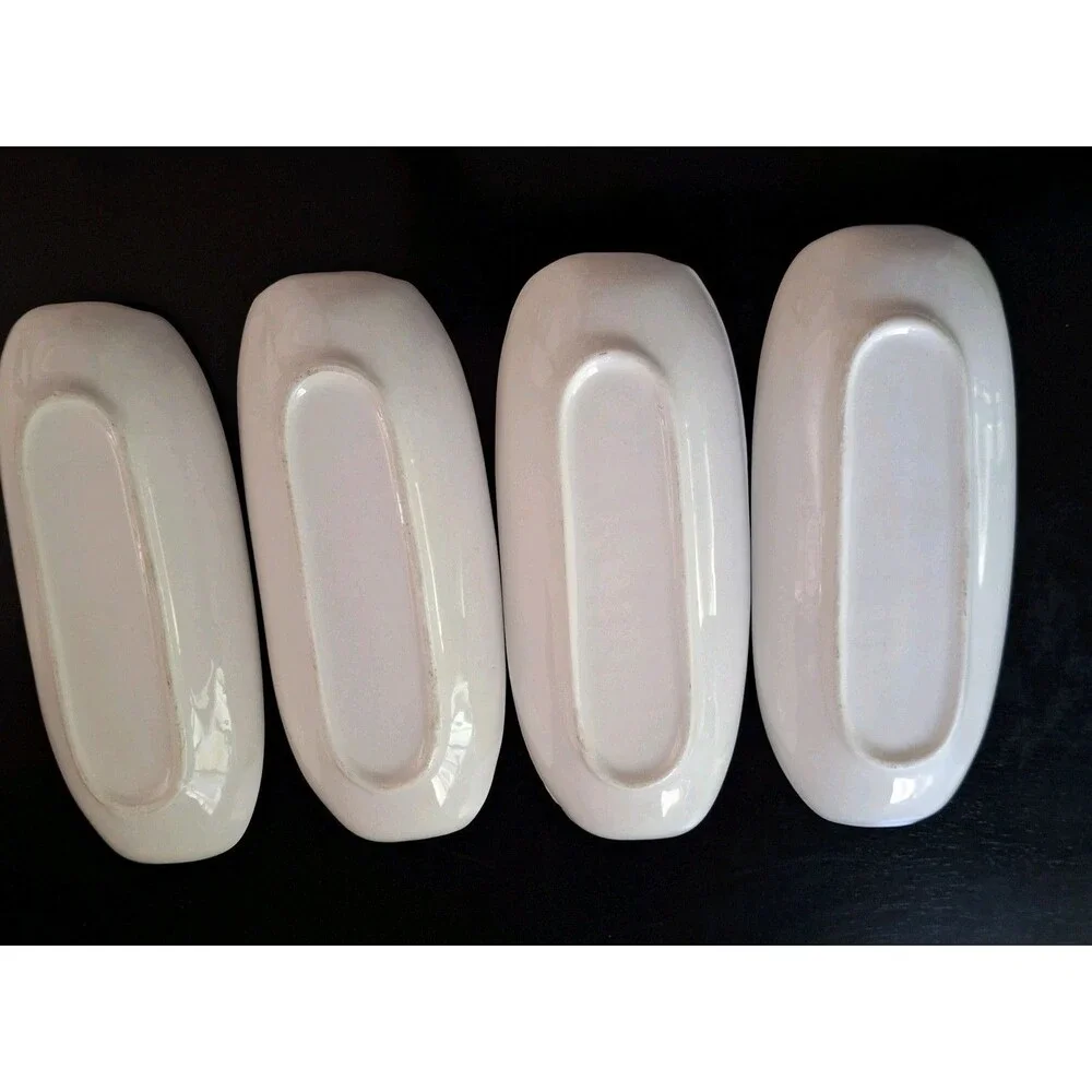 Bordallo Pinheiro White Ceramic Corn Cob Holders set of 4 Made in Portugal
